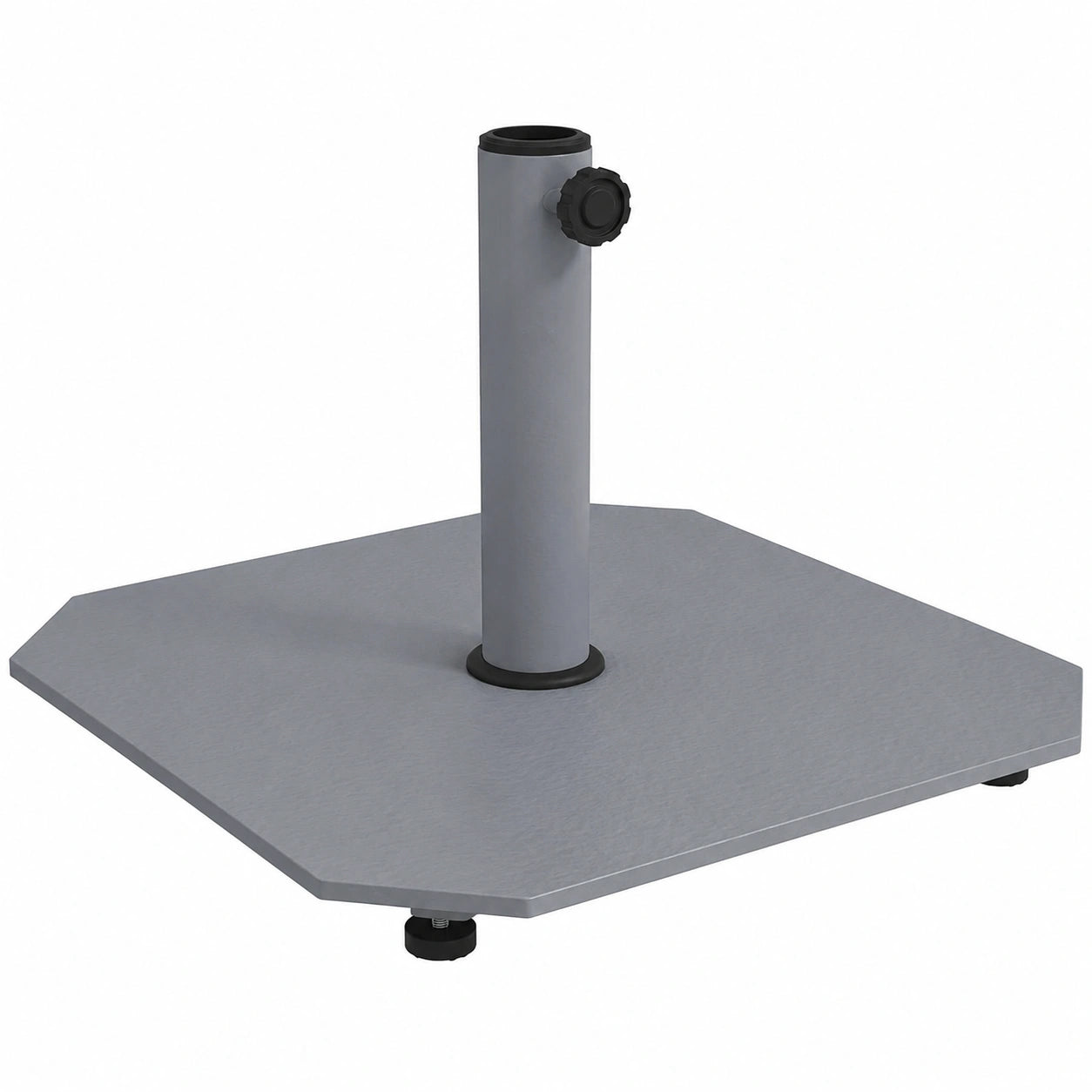 Outsunny Metall-Sonnenschirmständer, 18,5 kg, quadratisch, für 32/38/48mm Schirmrohre, ideal für Balkon und Terrasse, Grau