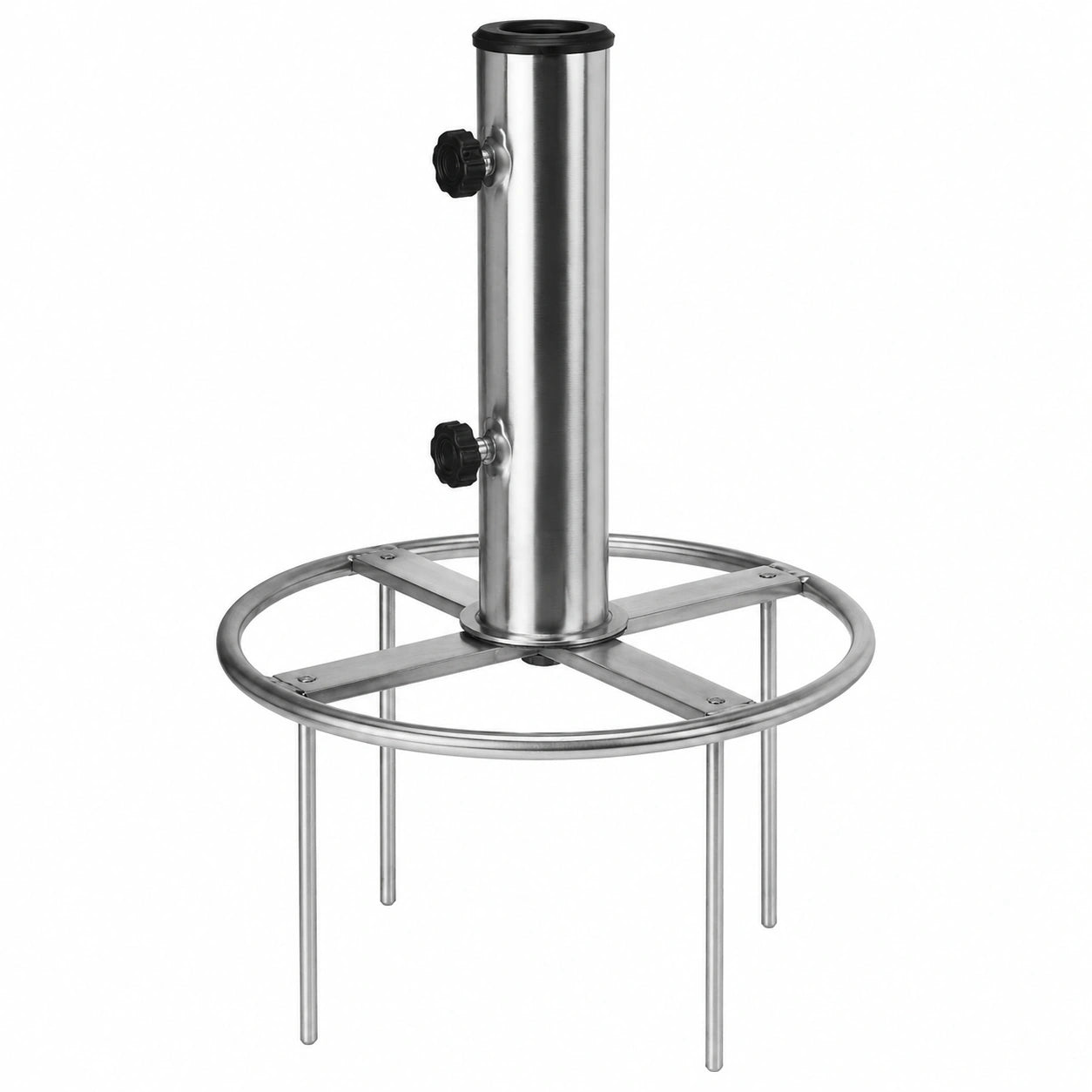 anndora Edelstahl Bodenspieß XL mit Adapter 48/39/34 mm - Schirmständer für Garten