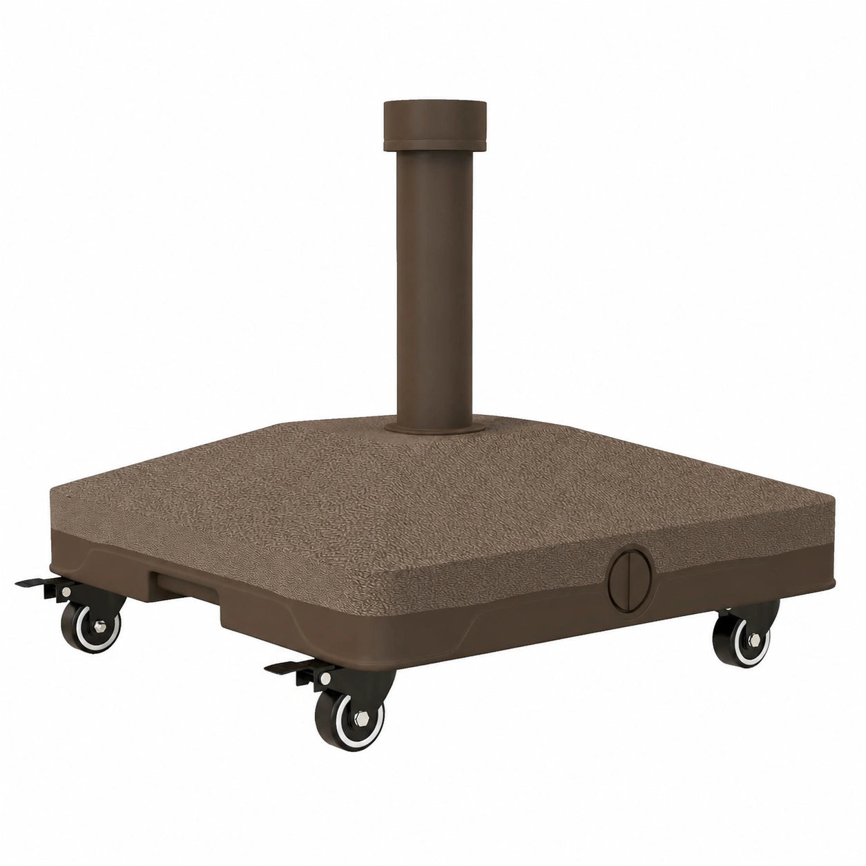 Outsunny Befüllbarer Sonnenschirmständer 20kg mit Rollen, für 22-38mm Rohr, Braun
