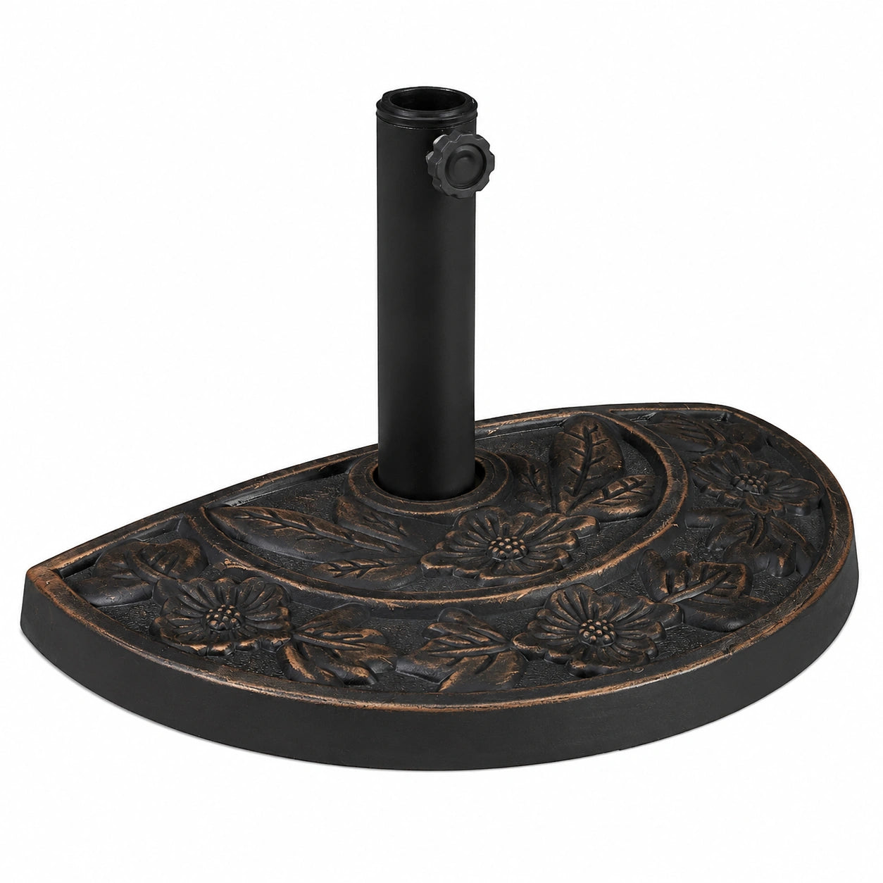 Halbrunder wetterfester Sonnenschirmständer für Garten, 38 mm Rohr, Braun