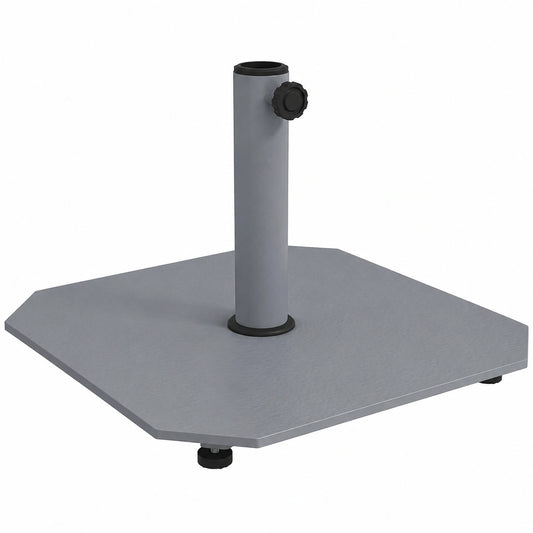Outsunny Metall-Sonnenschirmständer, 18,5 kg, quadratisch, für 32/38/48mm Schirmrohre, ideal für Balkon und Terrasse, Grau