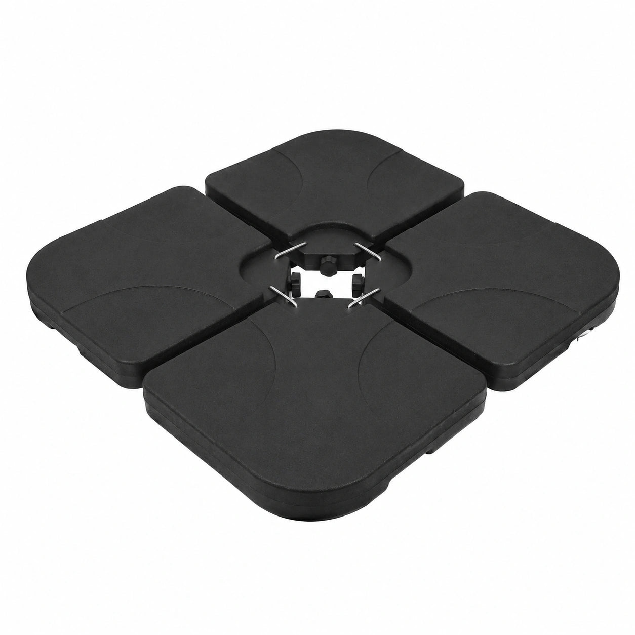 VOUNOT 4-teiliger Befüllbarer Sonnenschirmständer für Ampelschirm - HDPE Material, 60L/100kg Kapazität, mit Griff, Schwarz