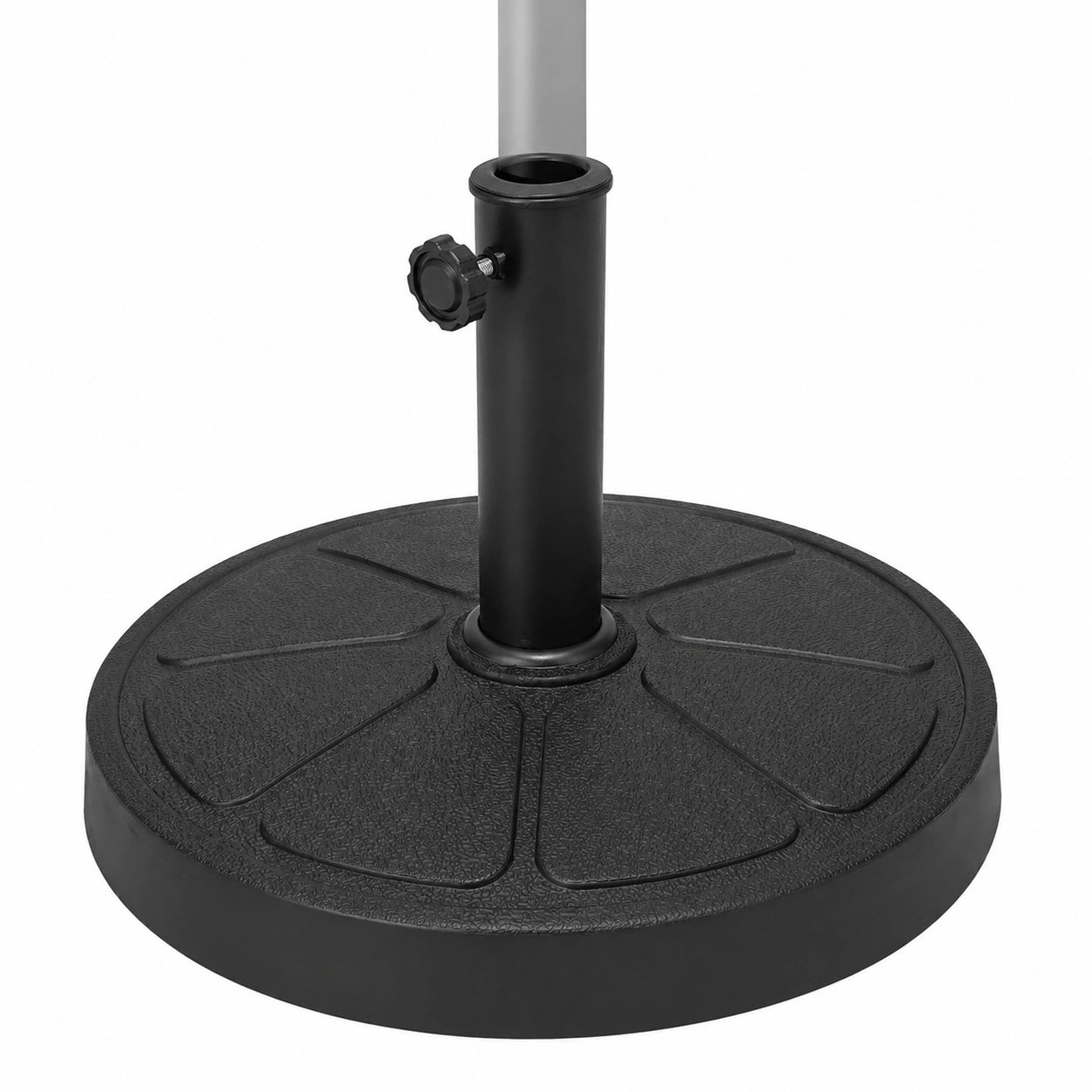 Robuster Harz-Sonnenschirmständer rund, passend für 38/48 mm Stangen, ideal für Garten und Balkon (Ø45 x 35 cm, 14 kg)