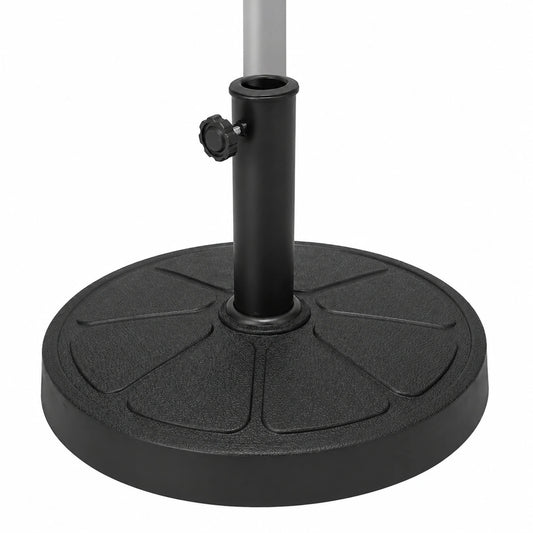 Robuster Harz-Sonnenschirmständer rund, passend für 38/48 mm Stangen, ideal für Garten und Balkon (Ø45 x 35 cm, 14 kg)