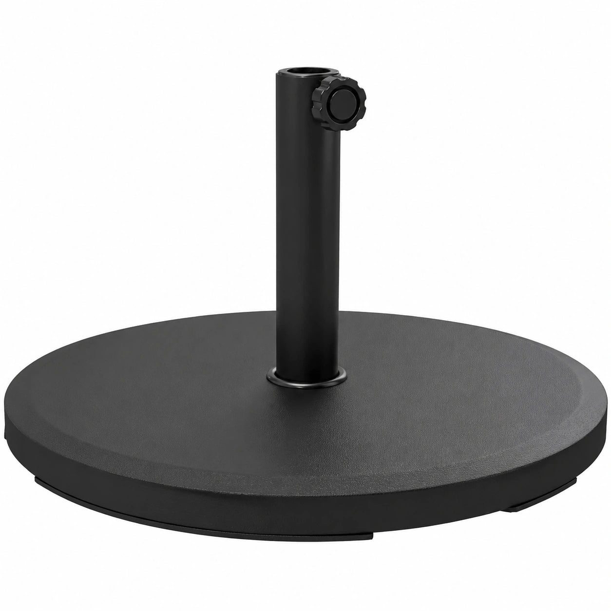 Outsunny Runder Sonnenschirmständer aus Zement 13kg, Schirmgewicht, passend für 34/38/48mm Schirmrohr, ideal für Balkon, Terrasse, Garten, Schwarz