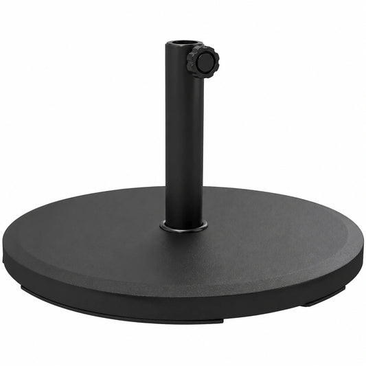 Outsunny Runder Sonnenschirmständer aus Zement 13kg, Schirmgewicht, passend für 34/38/48mm Schirmrohr, ideal für Balkon, Terrasse, Garten, Schwarz