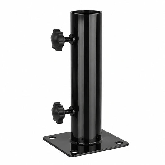 Stabiler Sonnenschirmständer aus Edelstahl mit 8 Stahlnägeln für verschiedene Platten, Schwarz