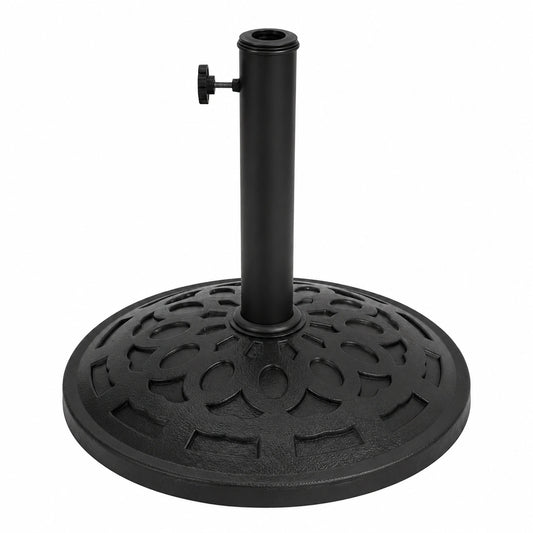 Vintage Sonnenschirmständer, Ø 49 cm, für 34-48 mm Schirmstangen, rund, schwarz