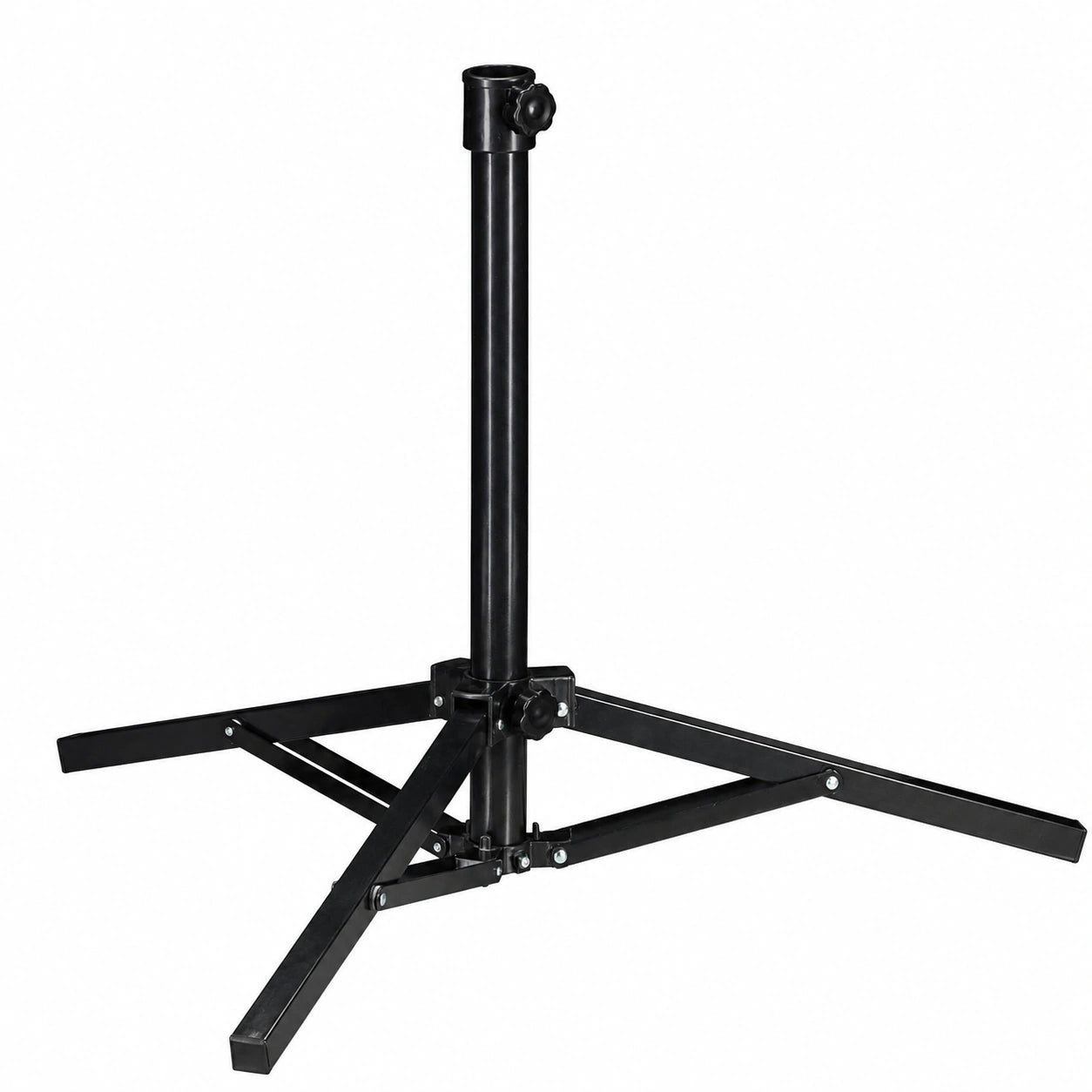 Mobiler Sonnenschirmständer aus Stahl, klappbar, Ø 25-32 mm, für Garten und Camping, schwarz
