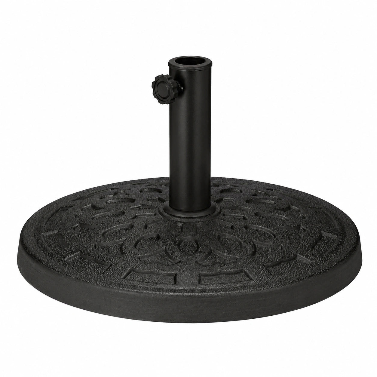 Robuster Sonnenschirmständer für Ø 38-50 mm Stangen, 50 cm, Gusseisen-Look, schwarz