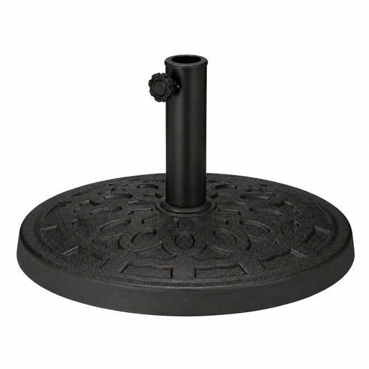 Robuster Sonnenschirmständer für Ø 38-50 mm Stangen, 50 cm, Gusseisen-Look, schwarz