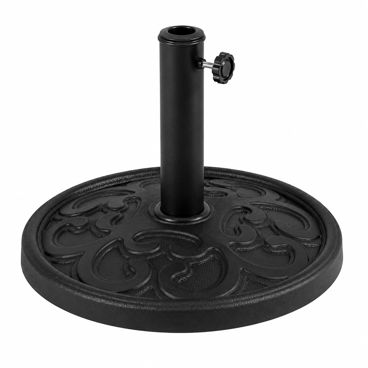 Robuster Yaheetech Sonnenschirmständer für Balkone, Rund, Passend für 38/48 mm Stöcke, Schwarz
